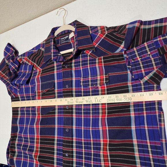 Wrangler Men's Size 18 X 36 Pearl Snap Western Shirt Long Sleeve - Picture 12 of 13